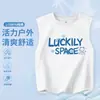Chaleco de Algodón Puro para Niños Verano Nuevo Estampado de Dibujos Animados Ropa para Niños Versión Holgada Transpirable Niños Medianos y Grandes Moda Infantil Tops para Niños