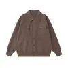 Yidao Vintage 2025 Outono/Inverno Novo Suéter Liso com Gola Reversível Macio para Homens e Mulheres, Jaqueta Tricotada Casual Solta Versátil