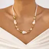 Colar de Pérolas Irregulares Estilo Barroco Transfronteiriço, Corrente para Clavícula Feminina com Contas CCB, Colar para Garota Popular