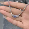 TikTok Suprimento Pulseira Natural de Tanzanita da Tanzânia Conjunto de Prata 925 5x 7mm Pulseira Elegante da Moda para Mulheres Atacado