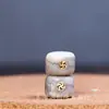 Hueso de Vaca de Material Viejo Estilo Tíbet Incrustado con Cuentas de Barril de Mil Caracteres, Juguete Cultural de Hueso Estilo Tíbet Cuentas para Manualidades, 108 Cuentas de Buda, Accesorios de Hilo de Múltiples Tesoros