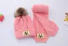 Conjunto de duas peças outono e inverno chapéu cachecol luvas infantis meninos e meninas bebê tricô quente gorro de bebê
