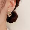 Aretes de perlas de fuegos artificiales de circonita micro incrustada para mujer, diseño de moda de nicho, versátiles, exquisitos, aretes súper brillantes
