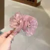 Pente de Cabelo Flor de Renda com Strass Brilhante Estilo Menina Doce Coreana Pente Lateral para Franja Presilha de Cabelo Versátil da Moda Acessório de Cabelo