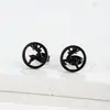 Pendientes de Acero Inoxidable Calados Transfronterizos Nuevos con Varios Diseños de Gatos, Renos, Abejas, Mariposas y Conejos en Stock
