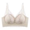 Sutiã Sexy de Renda com Decote em V e Costas Abertas, Sutiã Tomara que Caia com Bojo Fino Integrado para Seios Grandes, Efeito Redutor, Roupa Íntima Sem Costura Push-Up para Mulheres