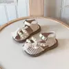 Nuevas Sandalias Infantiles 2026 Verano Cómodas Modernas Sencillas Zapatos de Playa para Niñas Zapatos para Niños con Perlas y Lazo de Princesa