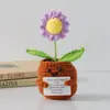 Flor de Tricô de Energia Positiva Transfronteiriça Planta em Vaso Produto Acabado Fio de Lã Flor de Simulação Ornamento de Mesa Boneca de Cartão de Mão