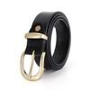 Cinto de Couro Feminino Transfronteiriço, Cinto Casual de Couro Bovino Puro para Jeans, Cinto Moderno Estilo Ins, Cinto Simples Estilo Coreano para Mulheres
