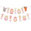 Decoración para fiesta temática de Pascua, bandera de papel, diseño de escena de huevo de Pascua en espiral, accesorios