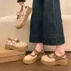 Impresionantes Sandalias Cerradas de Tejido con Suela Gruesa para Mujer, Nuevo Estilo Verano 2026, Versátiles con Faldas, Sandalias Romanas con Calados