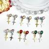 Colgante de Celebridad Cibernética Joyería para Uñas de Aleación Tridimensional Cristal de Lujo Ligero Amor Plata Estrella Luna Borla Cadena Metálica Uña