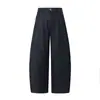 Nuevos Pantalones Jeans Retro Americanos de Estampado de Leopardo Oscuro de Cintura Alta Pierna Ancha Tipo Cimitarra, Sueltos y con Caída, Versátiles