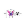Pendientes de Hilo de Mariposa Europeos y Americanos Transfronterizos de Comercio Electrónico Más Vendidos Hebilla de Tornillo Mariposa con Goteo de Aceite Pendientes para Hélice de Oreja Corporal Humana Personalizados Adornos