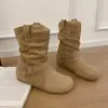 2026 Invierno Nuevo Retro Versátil Adelgazantes Con Terciopelo Espeso Botas Apiladas Que Aumentan la Altura Botas Cortas Birkenstock Botas Martin Mujer