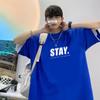 Preço de fábrica Venda Direta Damasco Americano High Street Manga Curta T-Shirt Moda Verão Masculino hiphop Duffian Shuai oversize