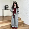Conjunto de Moletom de Outono para Meninas Roupas Infantis Novo Gola Redonda Manga Longa Calças Conjunto de Duas Peças Menina Calças Estilosas Estilo Coreano Tendência