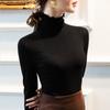 Camisa de base de lijado grueso nueva de otoño e invierno con top de cuello alto sencillo