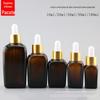 Frasco de óleo essencial marrom 10ml-100ml frasco conta-gotas frasco de vidro quadrado marrom frasco de essência de frasco quadrado