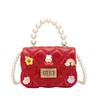 Nuevo Estilo Bolso de Princesa para Niña Concha de Gelatina de Perlas Arcoíris Bolso Pequeño Portátil Cruzado Bolso Infantil Bolso de Moda