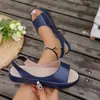 Sandalias Planas de Verano 2022 para Mujer, Estilo Europeo y Americano Transfronterizo, Tallas Grandes, Suministro Directo del Fabricante