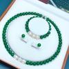 Collar de Ágata a juego con Collar de Perlas Cadena de Cuentas de Calcedonia Cadena de Nácar Aretes Pulsera Joyería Regalo para el Día de la Madre