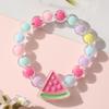 Pulsera de Caricatura Melocotón Degradado para Niñas Pulsera Princesa Color Jalea Linda Pulsera de Cuentas para Niños Joyería al Mayoreo