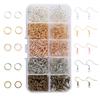 Accesorios para joyería DIY caja de herramientas manualidades 24 compartimentos gancho para pendientes tapón para el oído argolla de salto argolla de conexión pasador T accesorios para pendientes