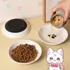 Tigela para Pet, Fundo de Tigela para Gato, Material de Segurança Anti-Derramamento, Fundo Simples de Silicone Preto e Branco, Tigela Antiderrapante para Cão com Dieta, Dropshipping