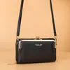 Bolsa Nova para Celular no Atacado para Mulheres Moda Japonesa e Coreana Padrão Horizontal Granulado Bolsa Transversal Bolsa de Ombro Grande Capacidade Carteira com Zíper