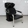 Cama de Shampoo Tipo Sentado para Salões de Beleza, Cadeira de Shampoo Pequena Simples Preta de Cerâmica para Salão de Beleza, Cama para Lavar Cabelo