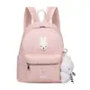 Mochila Casual Simple Linda para Mujer Estilo Coreano de Alto Valor Versátil Ins Dulce Bordado de Puntos Estrellas Conejo