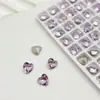 Broca de unha red nail ponta inferior coração 6mm super flash ponta inferior broca cor cristal pêssego coração diamante grande acessórios fabricantes atacado