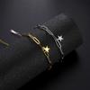 Venta caliente transfronteriza hebilla de anillo geométrica minimalista combinable con todo clip de papel rectangular pulsera con colgante de estrella de cinco puntas regalo
