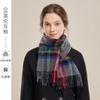 Xadrez Vintage Vermelho Australiano 100% Lã Cachecol Feminino Inverno Novo Color-block Xadrez Alta qualidade Quente Pescoço para Mulheres