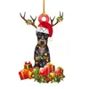 Perro Navideño Transfronterizo Colgante Navideño Acrílico Adornos Navideños Decoración del Hogar Juego de Colgantes para Árbol de Navidad
