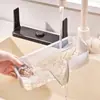 Estante de Drenaje para Fregadero Cocina Cesta Multifuncional Soporte para Paño de Limpieza de Fregadero Estante de Drenaje con Ventosa Caja de Almacenamiento para Esponjas