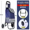 Carrito de Compras, Carrito Pequeño Simple Empujado a Mano con Ruedas, Cesta Plegable Reforzada Portátil para Verduras con Ruedas