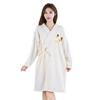 Vestido de Baño de Forro Polar Coral Bata Unisex Camisón Espesado para Adulto Ropa de Baño Toalla de Baño Envolvente Vestido Cálido