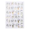 Cross-border New nail Art Sticker Bronzing Leopard Black Gold Rosa Gold Planta Linha Abstrata Unha adesiva Adesivo prego