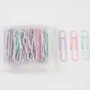 Caja de 50 Clips de Papel de Colores de Venta Caliente Transfronteriza Clips de Papel Grandes de 50 mm Papelería de Oficina Agujas en Forma de U Venta al por Mayor