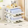 Porta-Arquivos de Metal Suporte para Documentos de Escritório Ferro Multi-camadas Pasta Caixa de Armazenamento de Arquivo Estante de Livros Documento Vertical