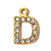 Pingente de Aço Inoxidável com 26 Letras Inglesas Cravejadas de Diamante DIY para Mulheres A-Z Brincos Pulseira Colar Pingente de Joia em Aço Titânio