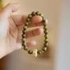 Pulsera original de sándalo verde para estudiante, enrollable en el dedo, suave, para hombre, Wenwan, cuentas de Buda de sándalo, Li, Loto, Casa, pulsera, joyería periférica