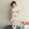 Vestido de Verano para Niñas 2026 Nuevo Elegante Vestido Infantil para Niñas, Vestido Cheongsam Retro con Botones de Bebé Princesa