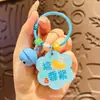 Ins estilo acrílico personagem cartão chaveiro bolsa escolar pingente pequeno fresco chaveiro menina texto decoração pequeno presente pequeno
