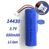 14430 Bateria de Lítio 3.7V 650Mah com Placa de Proteção Cabeça de Ventilador Farol Lanterna Bateria para Pequenos Produtos Digitais