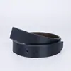 Cinturón de Cuero Genuino de Doble Cara de 3.4 cm para Hombre, Ropa Formal de Negocios, Sin Hebilla, Cinturón de Cintura de Cuero Brillante