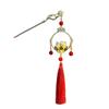 Horquilla con borlas y forma de farol de loto luminoso, estilo antiguo, con forma de disco en la parte trasera, accesorios para el cabello Hanfu, horquilla para mujer