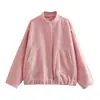 Transfronterizo 2024 Primavera Nuevo Estilo Europeo y Americano Cuello Alto Versión Holgada Multicolor Chaqueta Casual de Lana para Mujer 5070